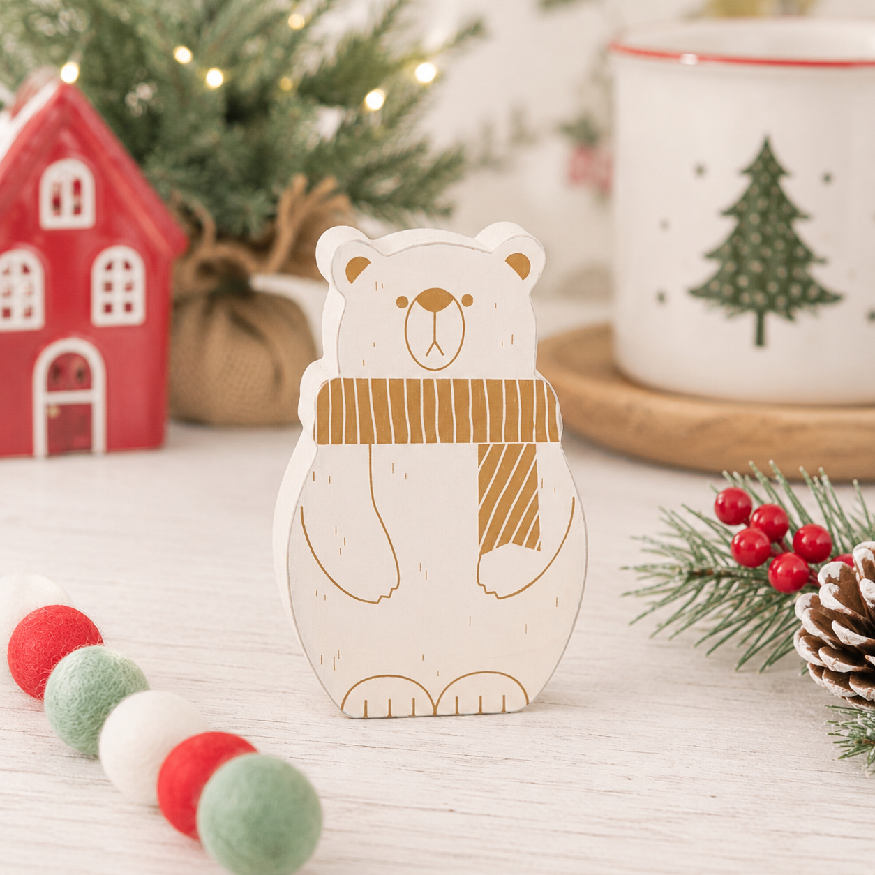 6" Chunky Wood Shape - Polar Bear