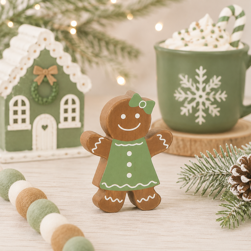 5" Chunky Wood Shape - Girl Gingerbread