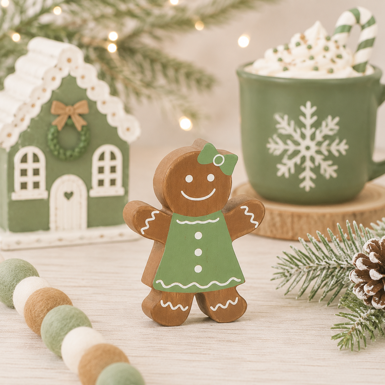 5" Chunky Wood Shape - Girl Gingerbread