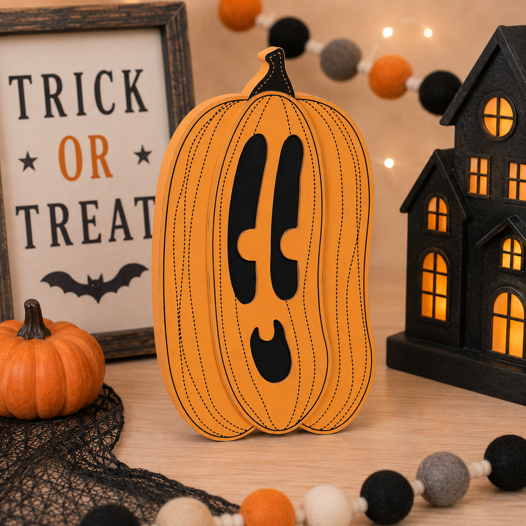 13" Chunky Wood Shape - Jack-O'-Lantern