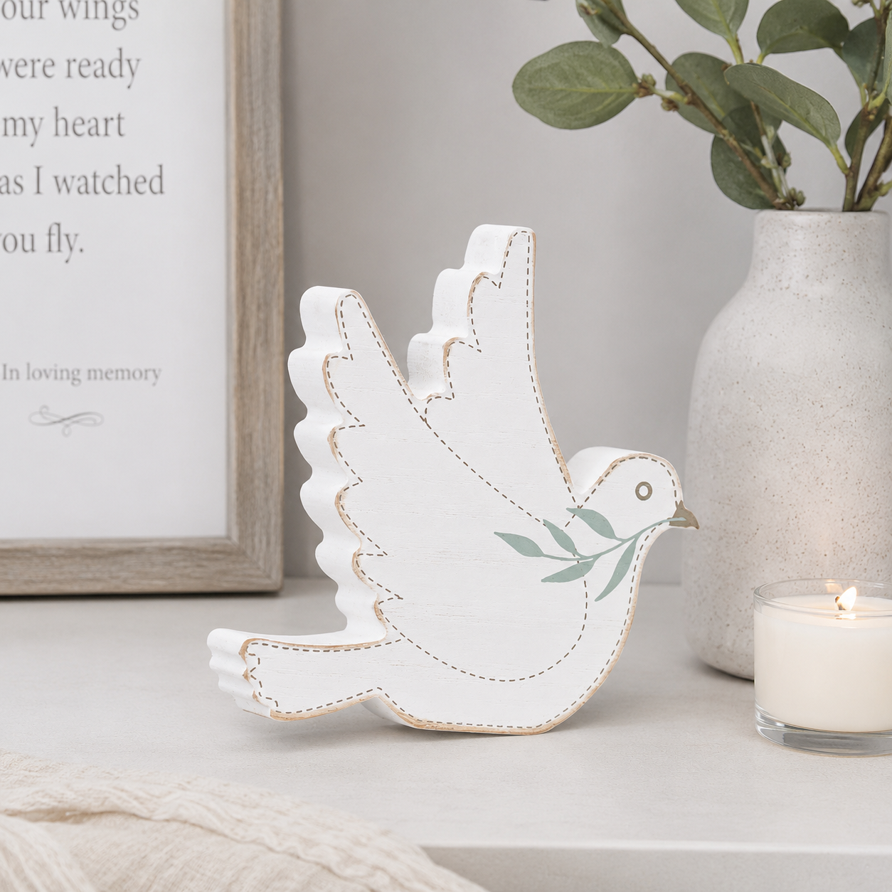 5" Chunky Wood Shape - Dove