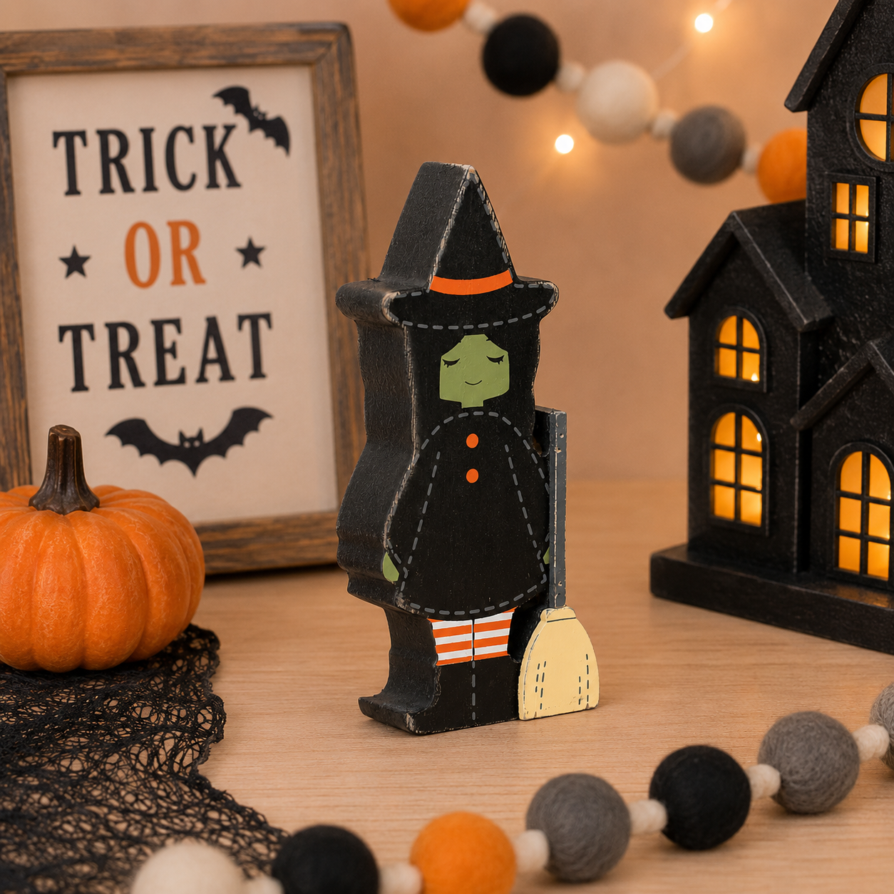 7" Chunky Wood Shape - Witch
