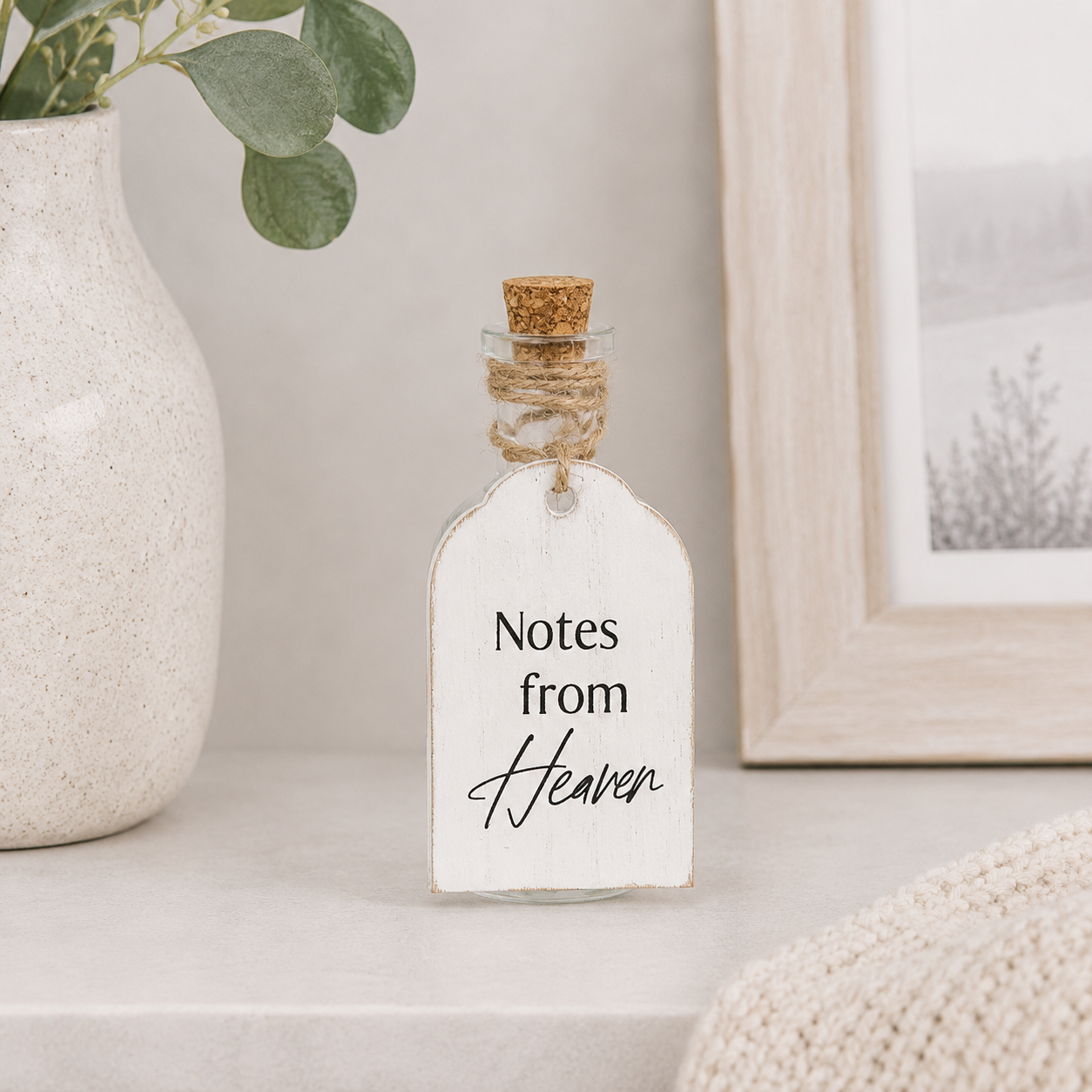 4" Wood Tag and Keepsake Container - Notes From Heaven