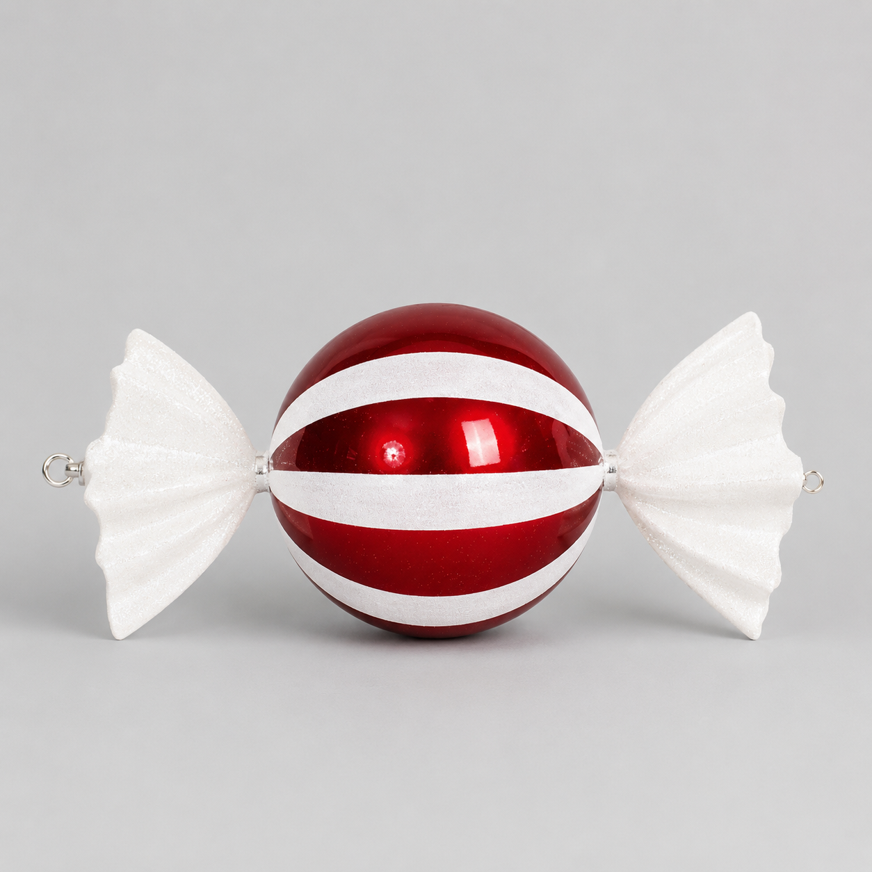 18.5" Acrylic Ball Candy Ornament - Red and White