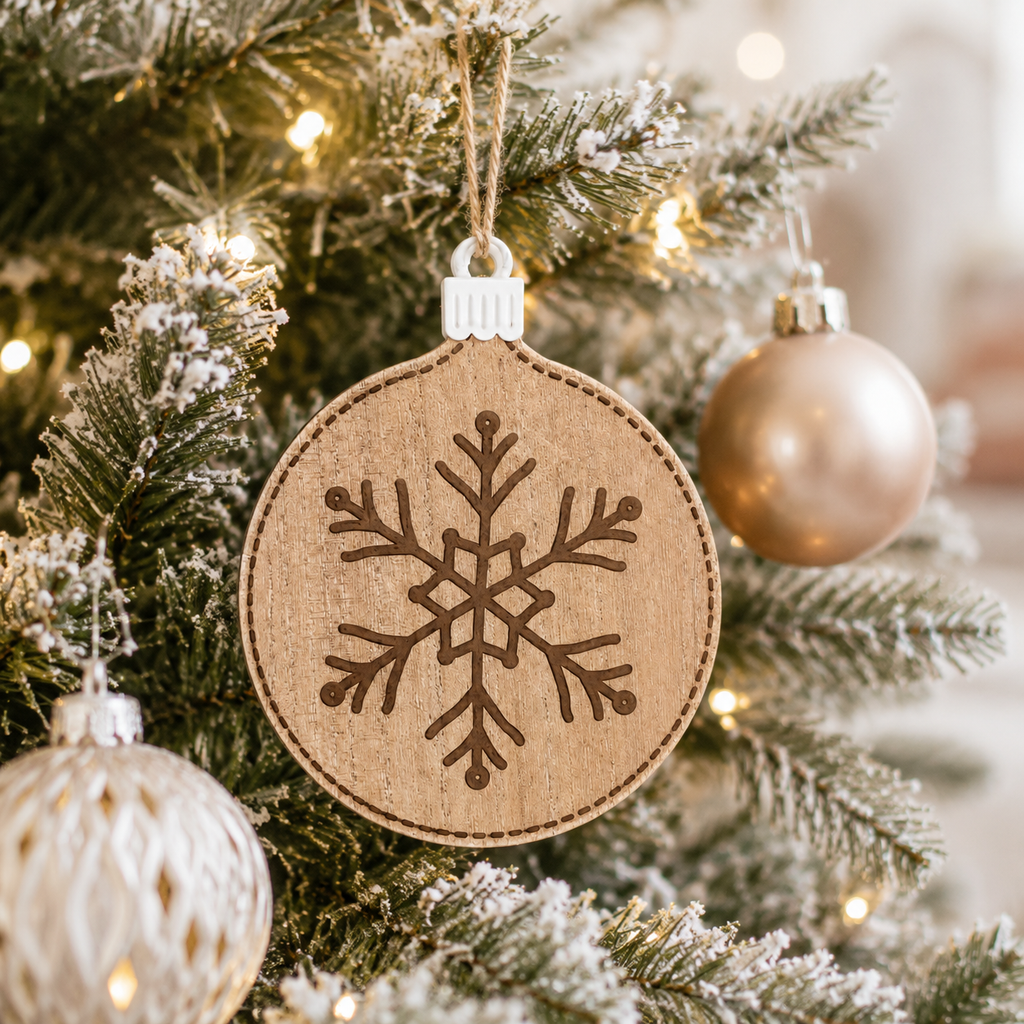 10" Reversible Wood Ornament - Snowflake