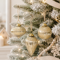 3" Glass Ornament Set - Gold | (Set of 3)