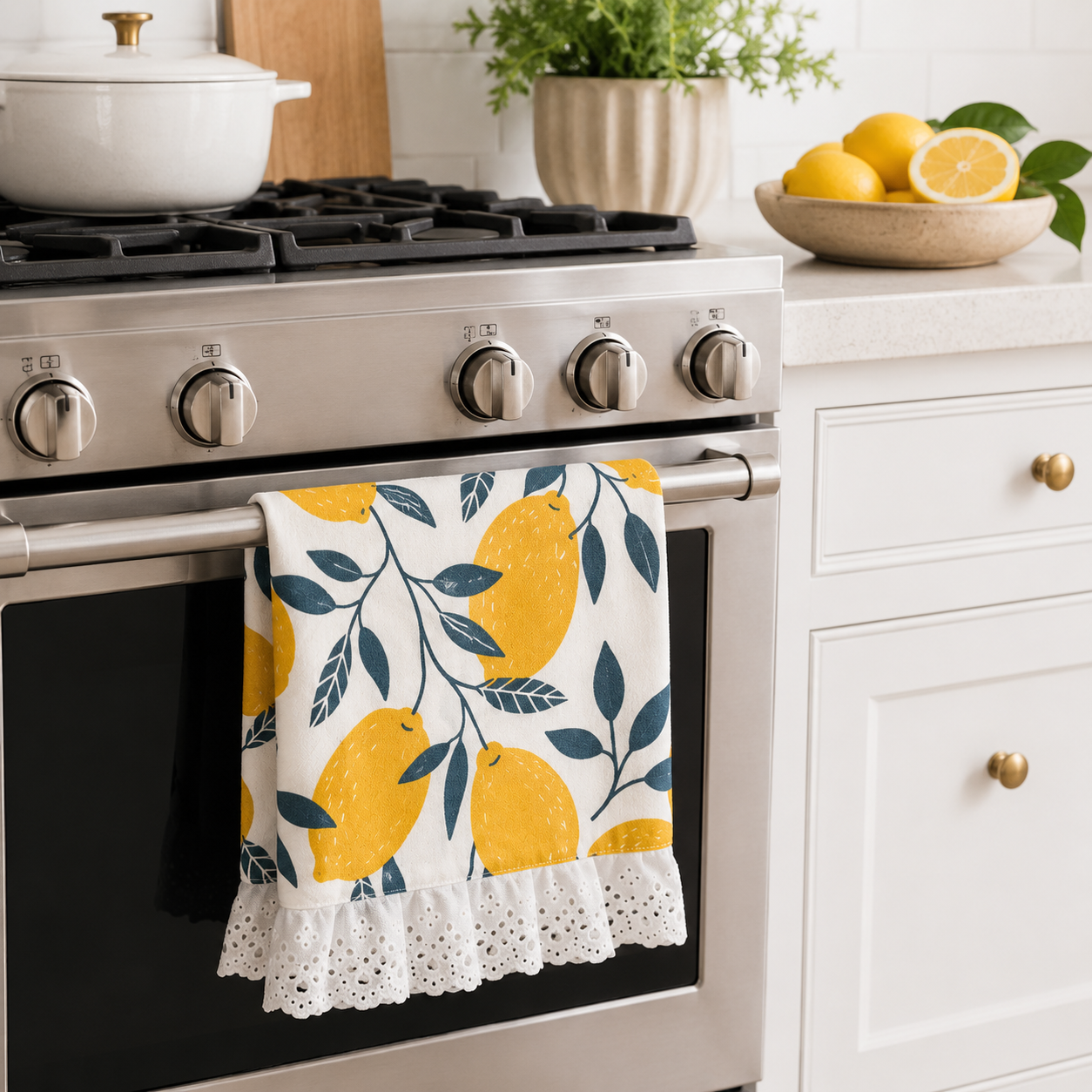 17" x 24" Dish Towel - Lemons | Multicolor