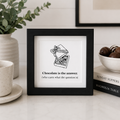 8" Reversible Wood Frame Sign - Chocolate/Wine | White and Black