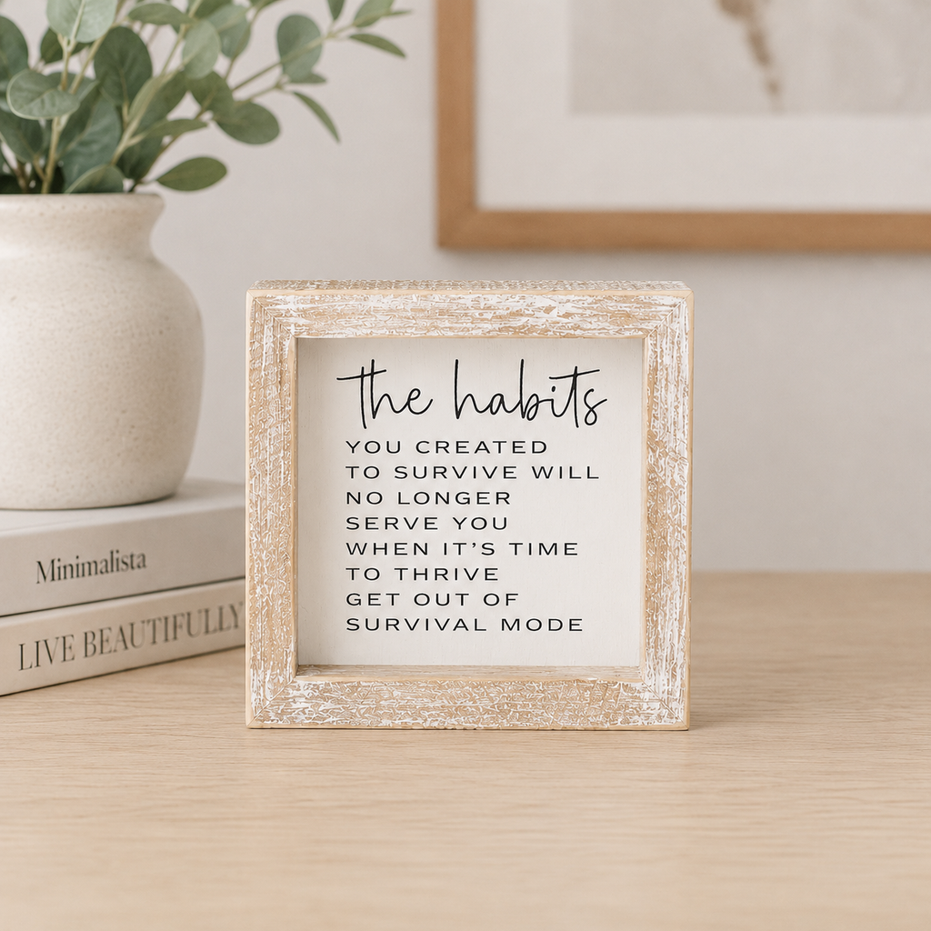 5" Wood Frame Sign - The Habits | White and Black