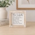 5" Wood Frame Sign - The Habits | White and Black
