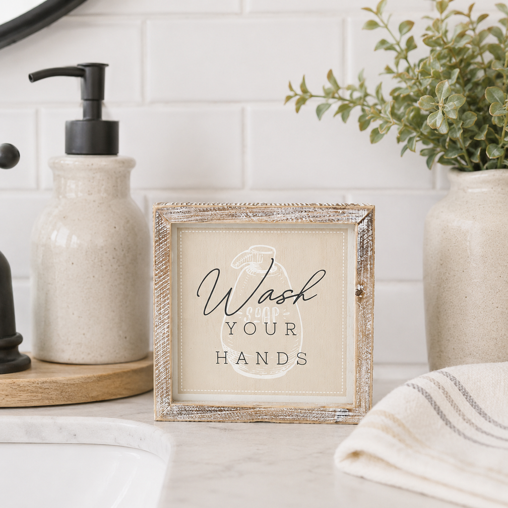 7" Reversible Wood Frame Sign - Dirt/Wash | Multicolor