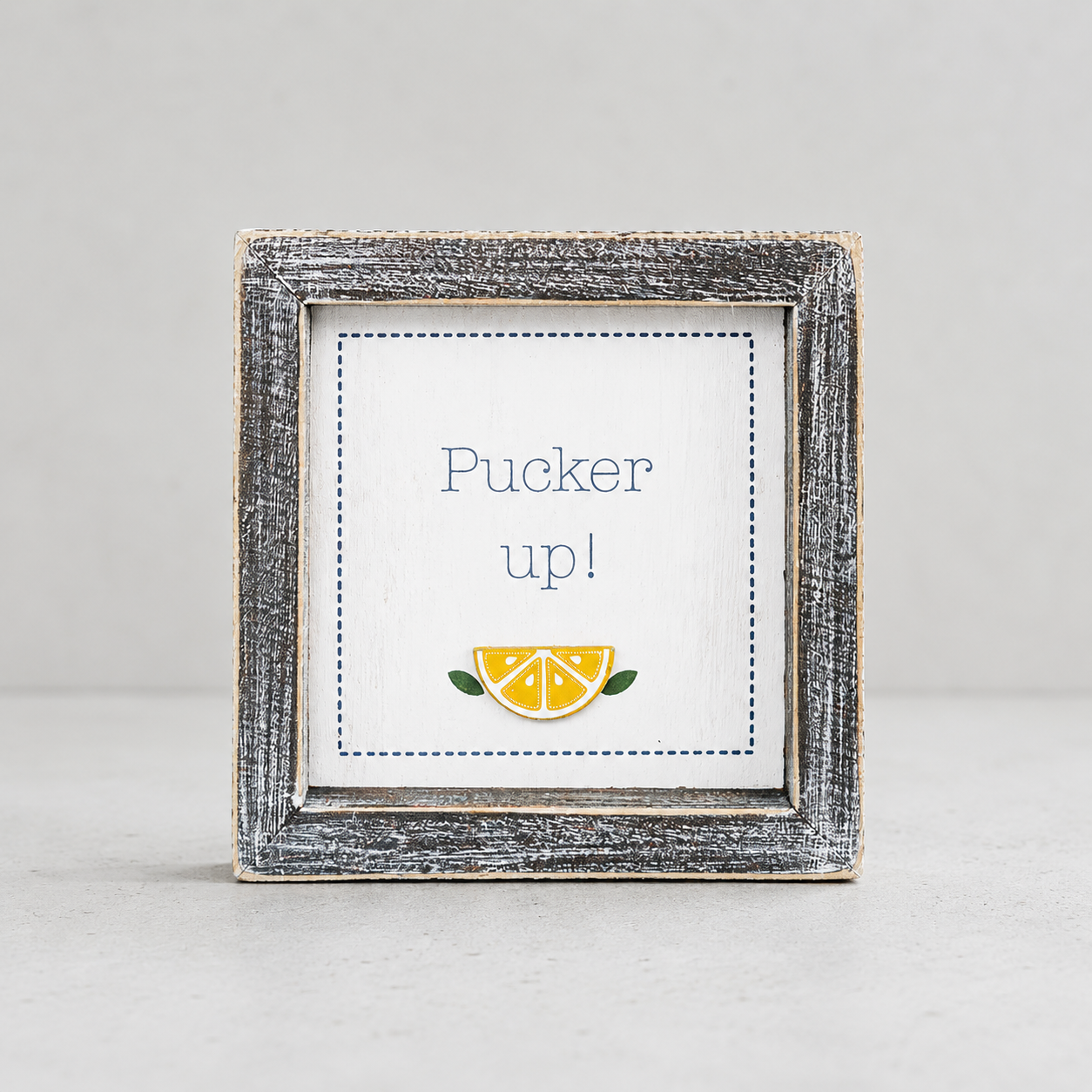 5" Wood Frame Sign - Pucker Up | Multicolor