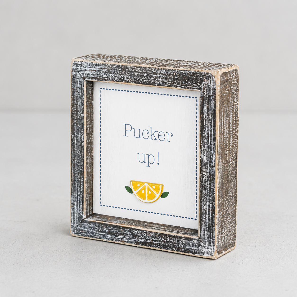 5" Wood Frame Sign - Pucker Up | Multicolor