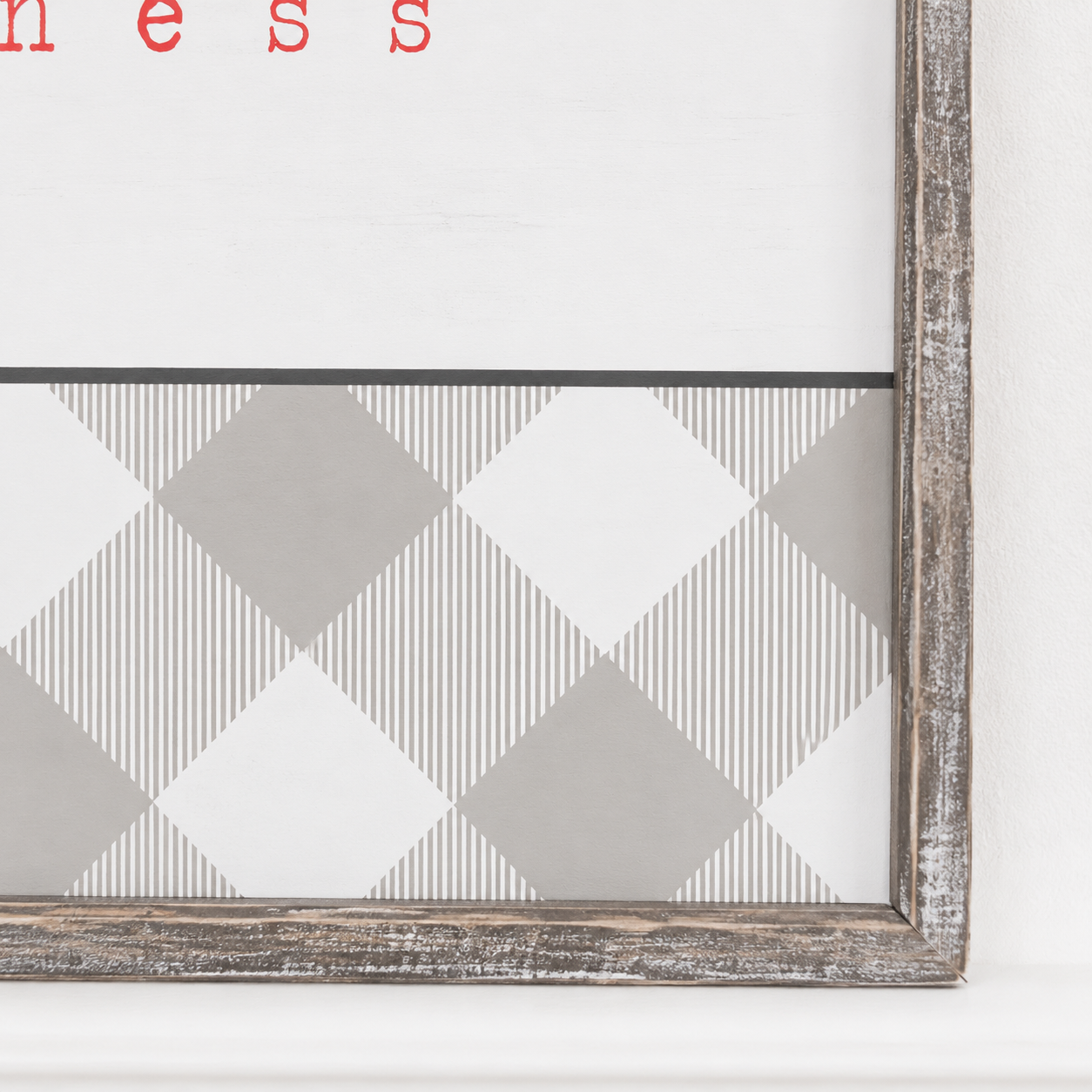 32" x 24" Wood Framed Sign - Believe In Kindness | White, Red and Gray