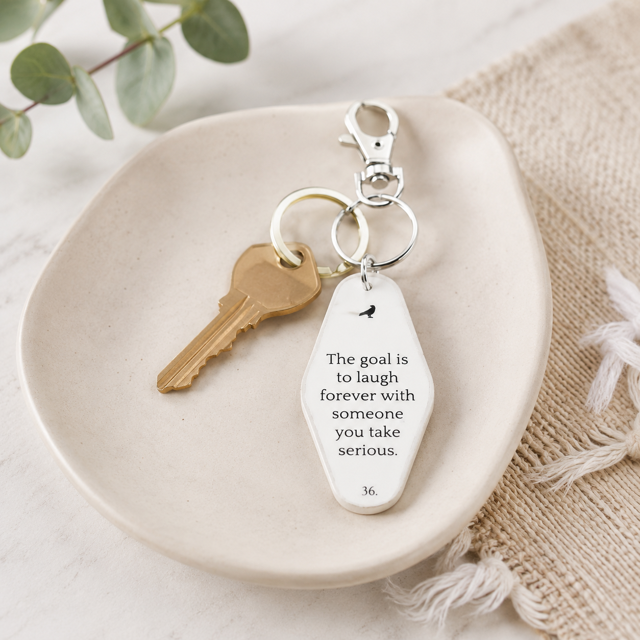 4" Reversible Keychain - The Goal | White and Black