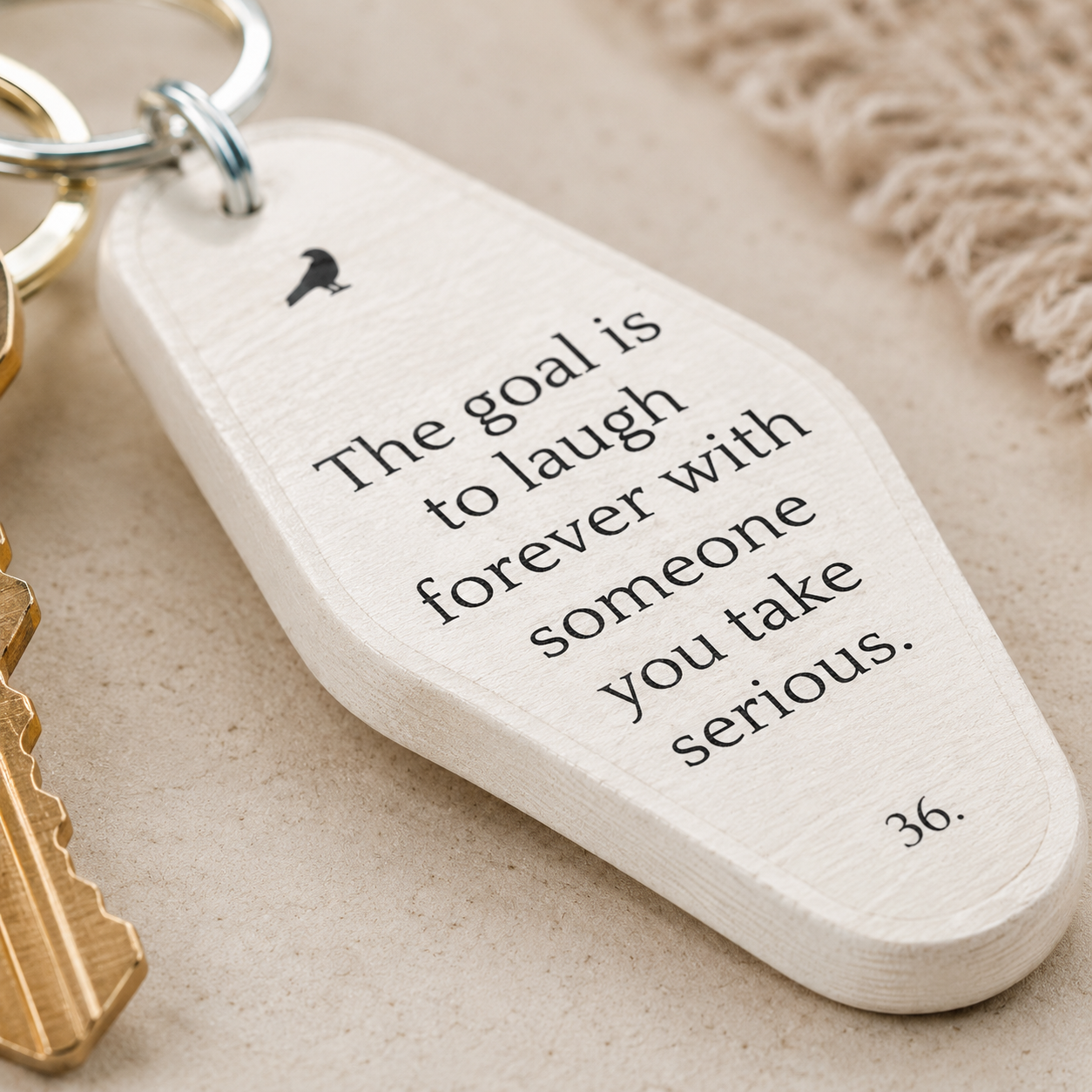 4" Reversible Keychain - The Goal | White and Black