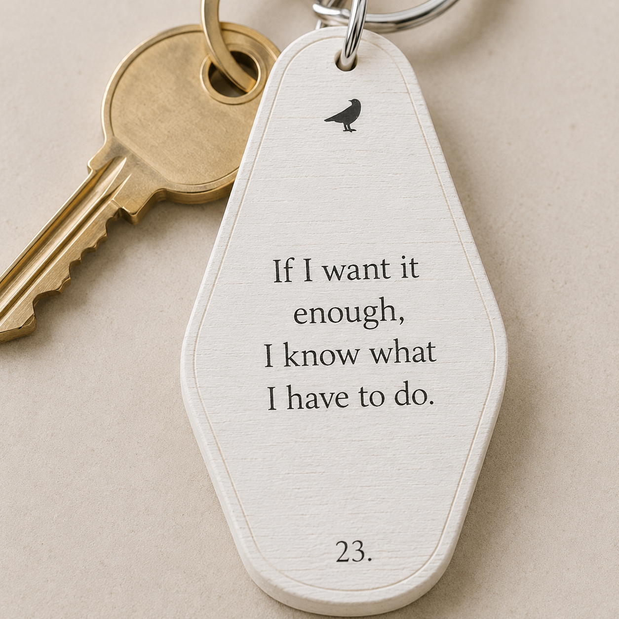 4” Reversible Wood Keychain - To Do | White and Black