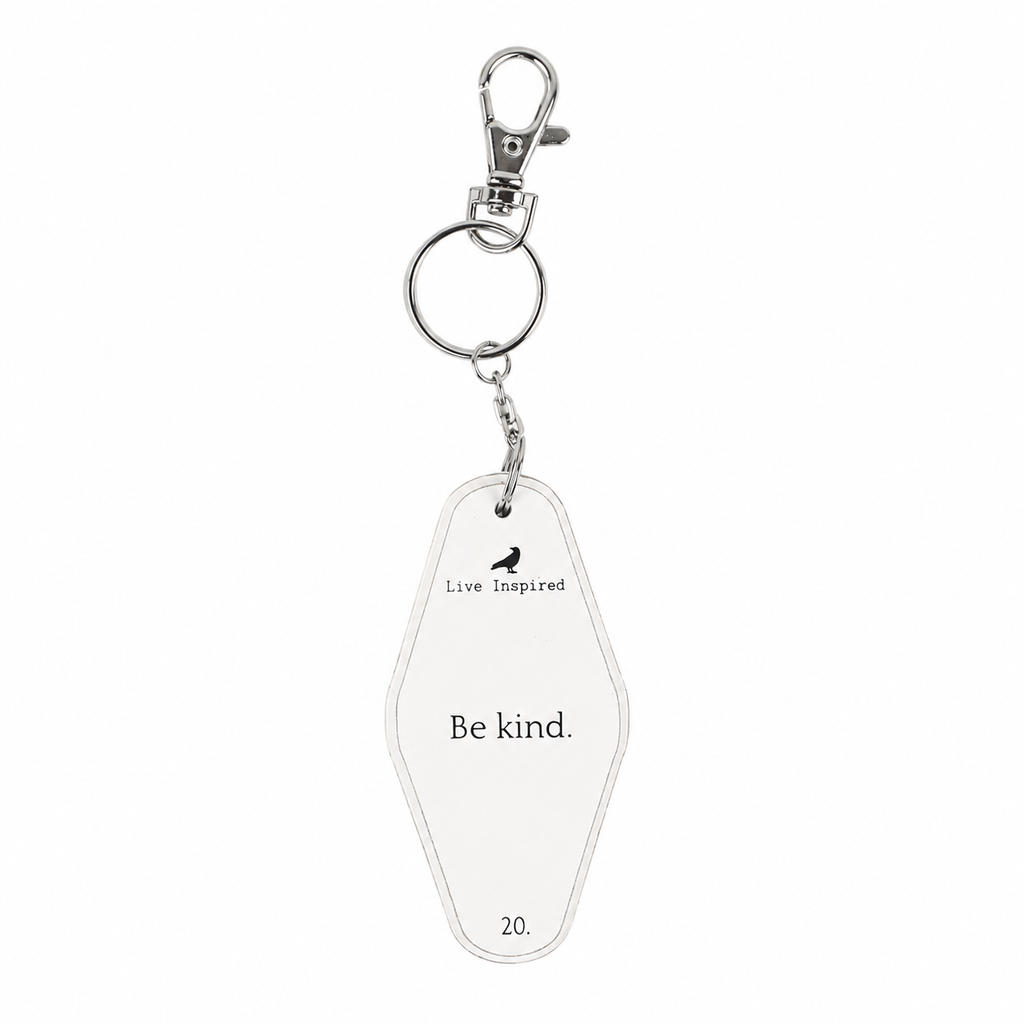4” Reversible Wood Keychain  - Be Kind | White and Black
