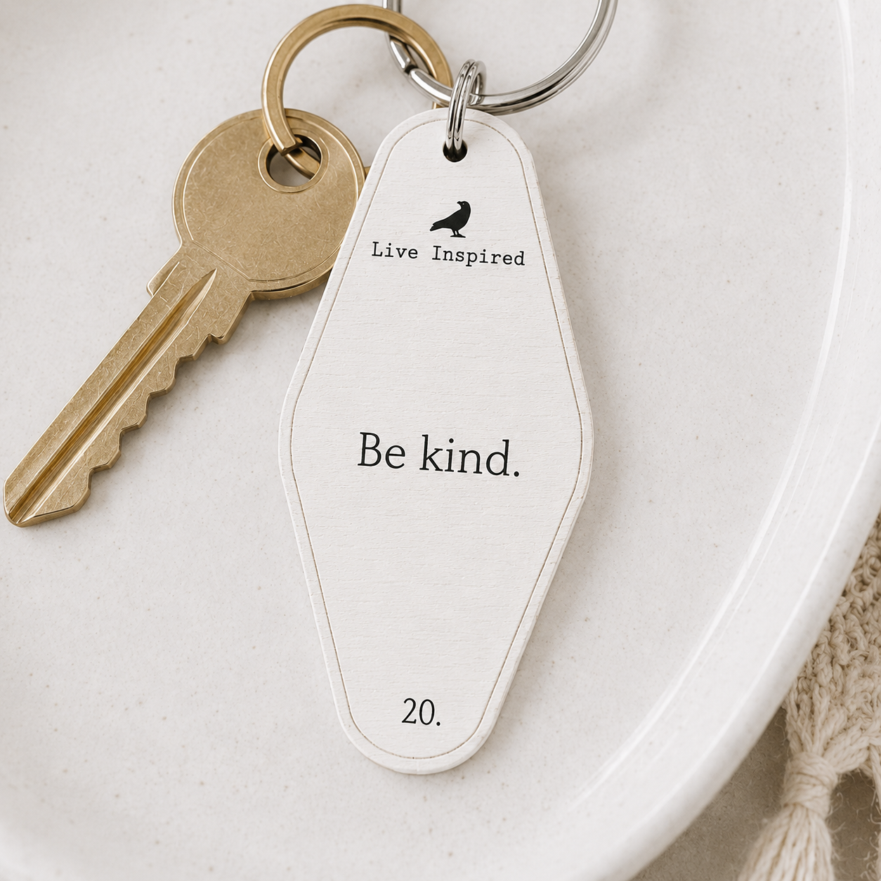 4” Reversible Wood Keychain  - Be Kind | White and Black