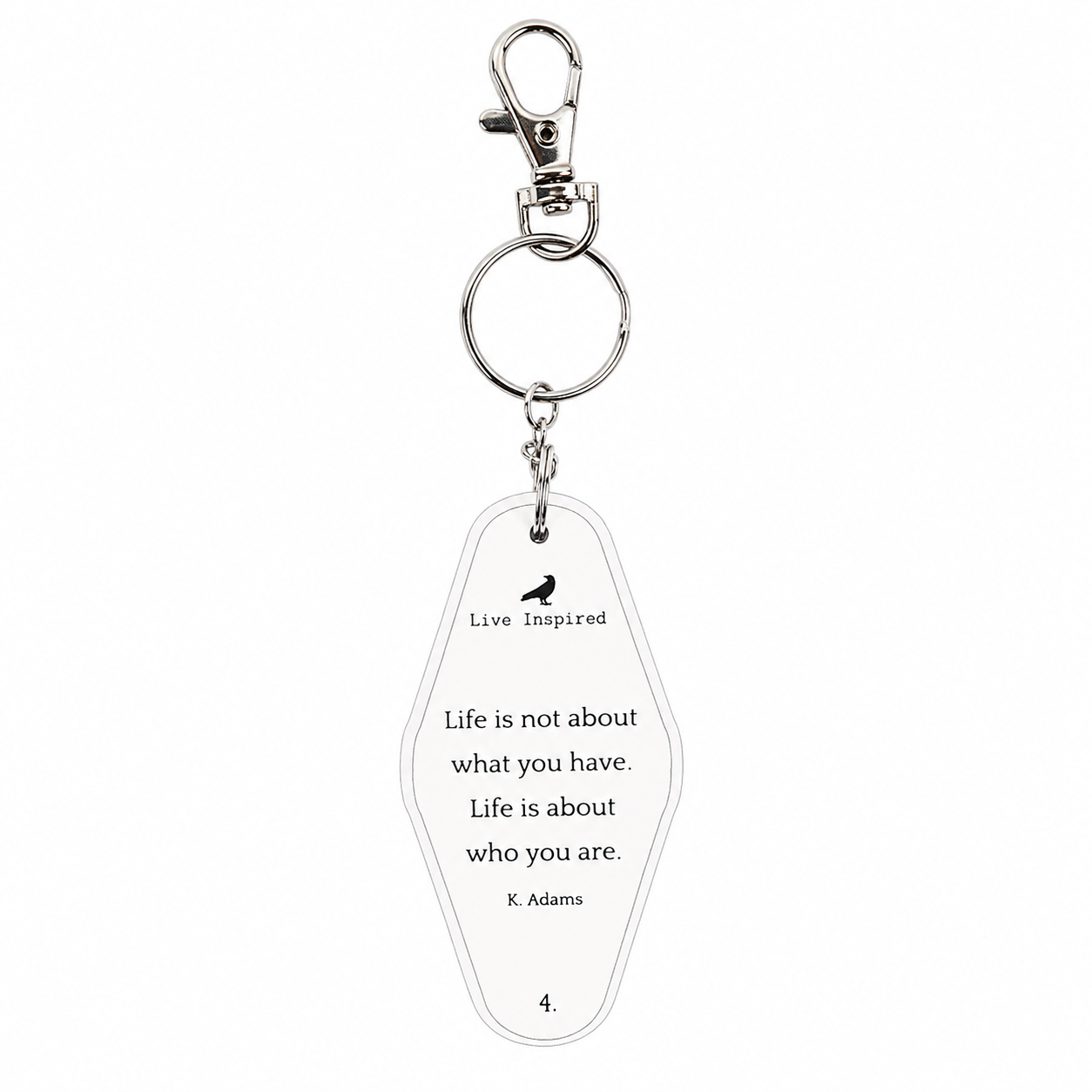 4” Reversible Wood Keychain - Life Is | White and Black