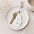 4” Reversible Wood Keychain - Give Teach | White and Black