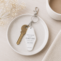 4” Reversible Wood Keychain - Quietude | White and Black