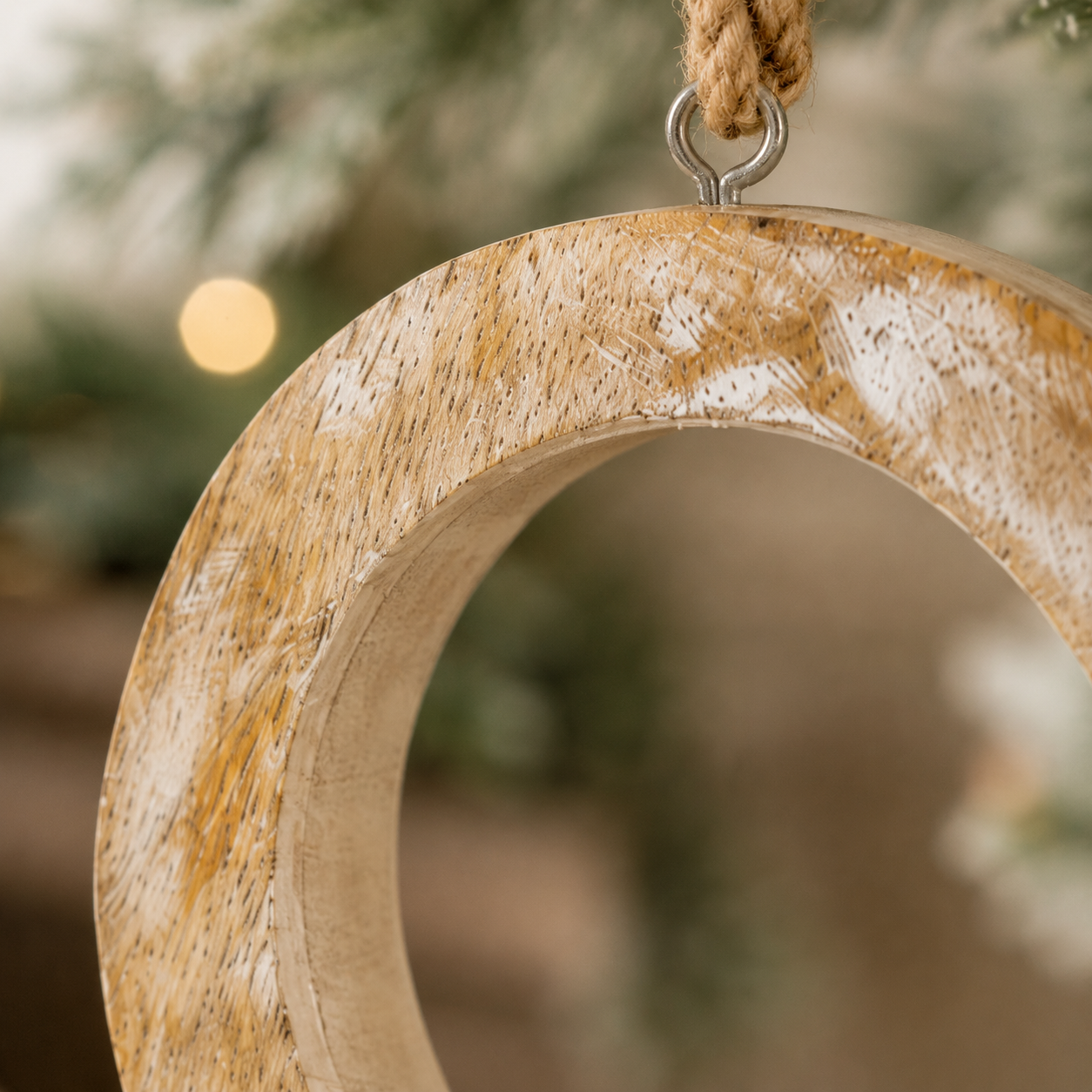 Alternate view of 4" mango ornament - circle for seasonal home decorating