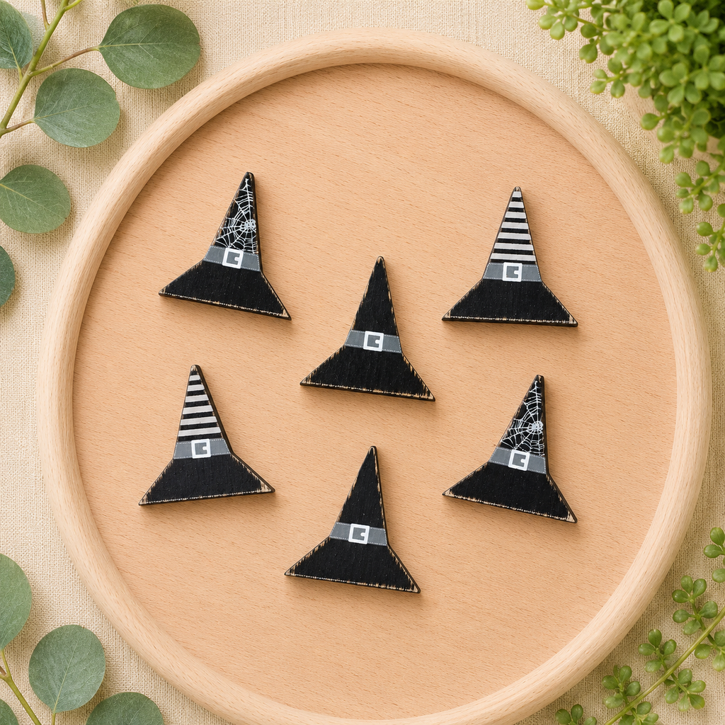 Letterboard Wood Shape Icons - Witch Hats (Set of 6)
