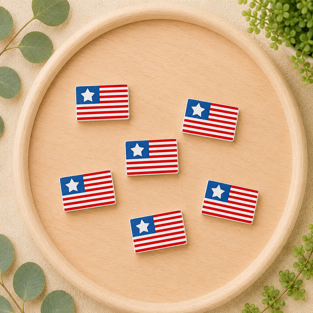 Letterboard Wood Shape Icons - Flags (Set of 6)