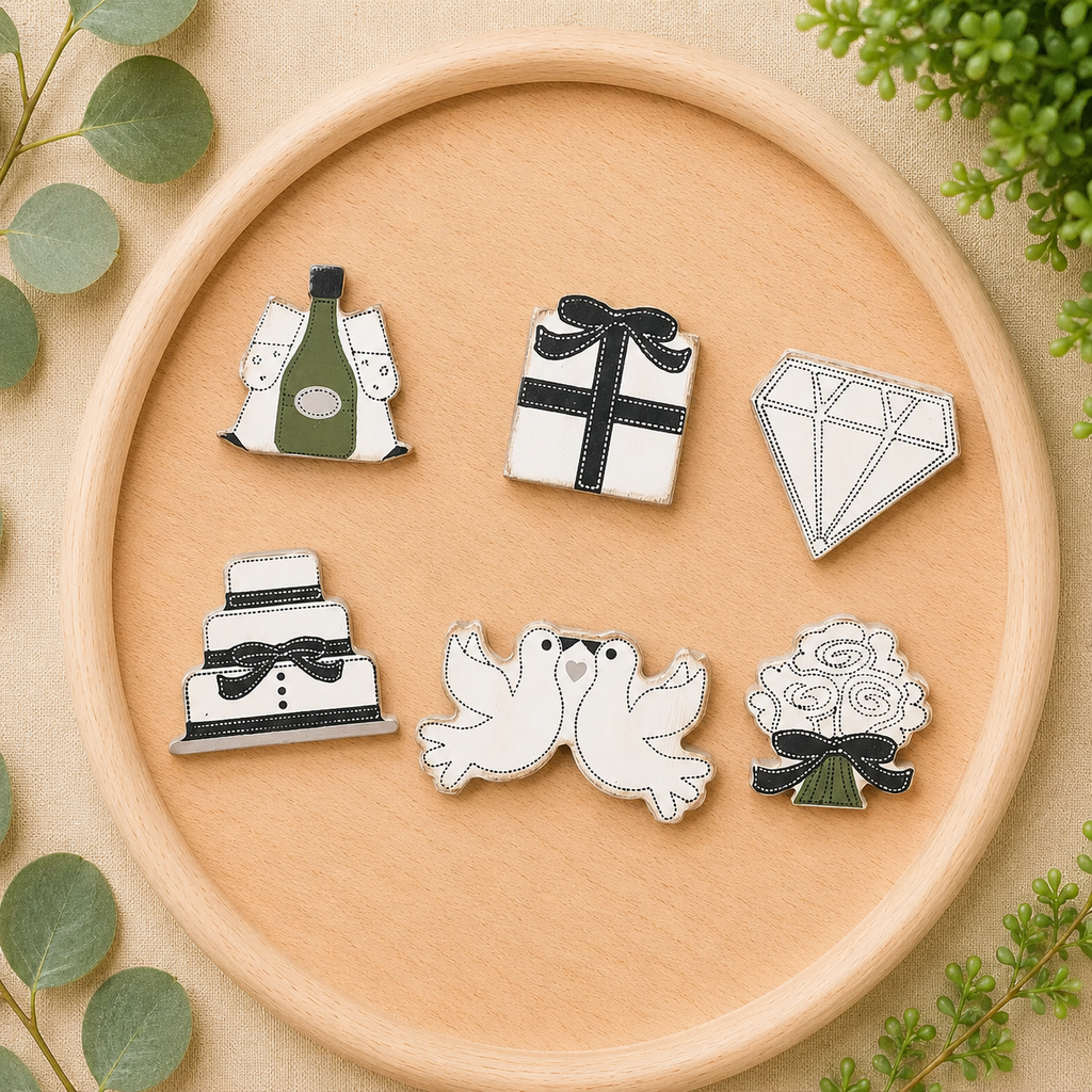 Letterboard Wood Shape Icons - Wedding (Set of 6)