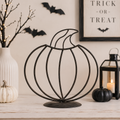12" Metal Cutout on Stand - Pumpkin | Black
