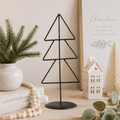 18" Metal Christmas Tree on Stand - Triangle | Black | Believe In Kindness Collection