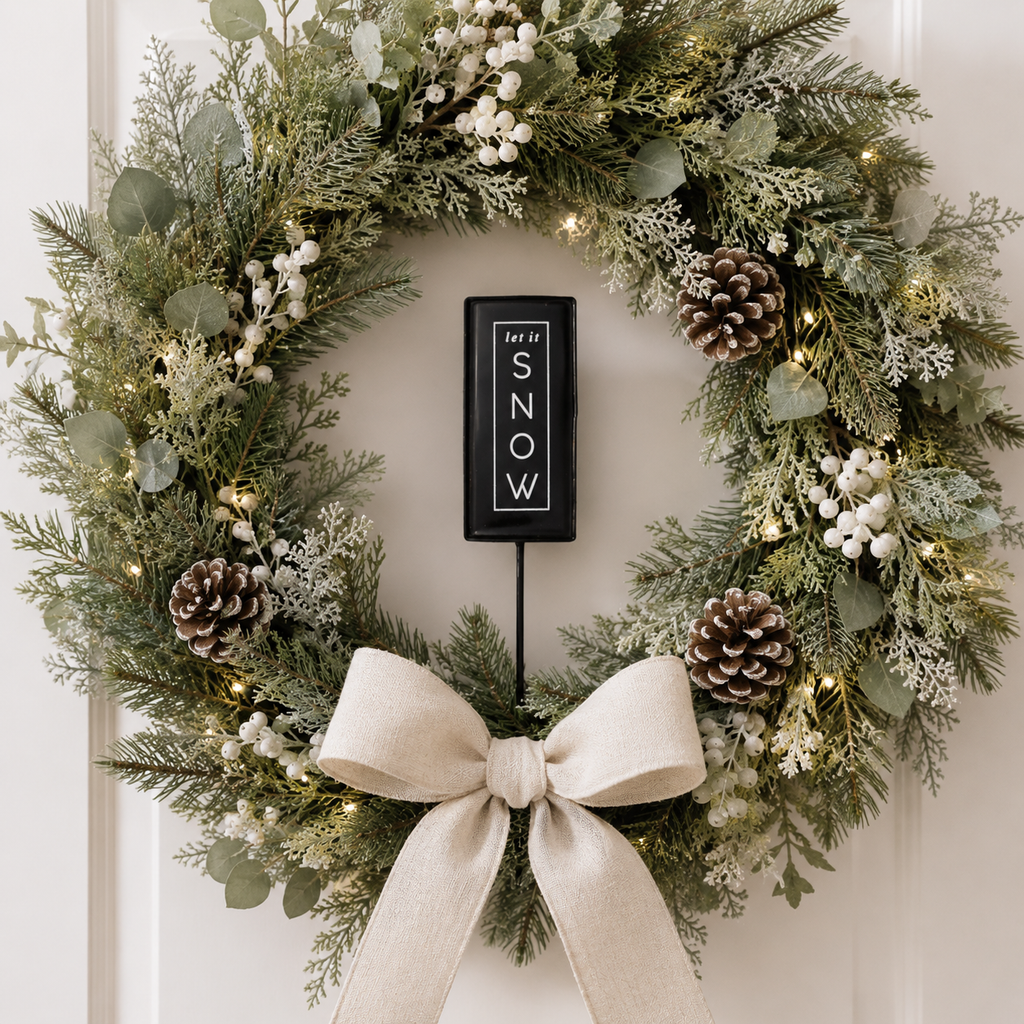 6" Metal Stake - Let It Snow | Black and White | Believe In Kindness Collection