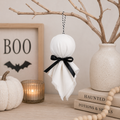 8" Cloth Hanging Ornament - Ghost | White and Black