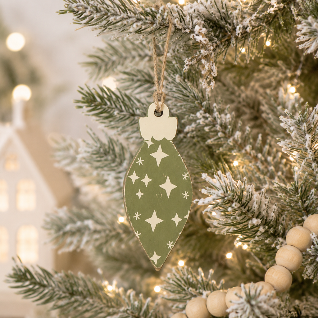 4" Reversible Wood Ornament - Star/Stripe | Multicolor
