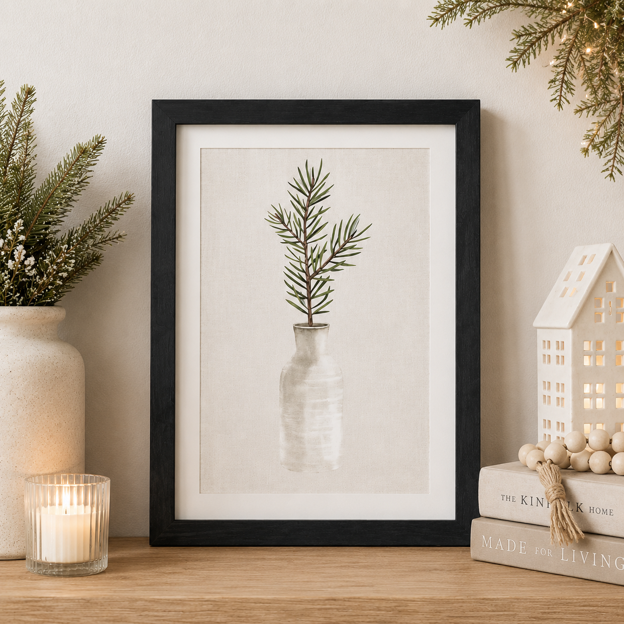 11" x 15" Reversible Wood Frame Sign - Plants/Vase | Multicolor