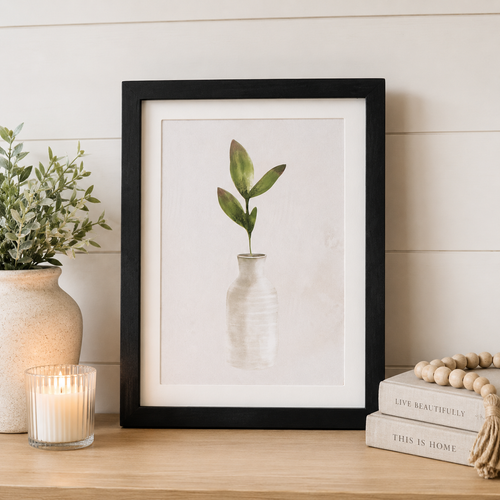11" x 15" Reversible Wood Frame Sign - Plants/Vase | Multicolor