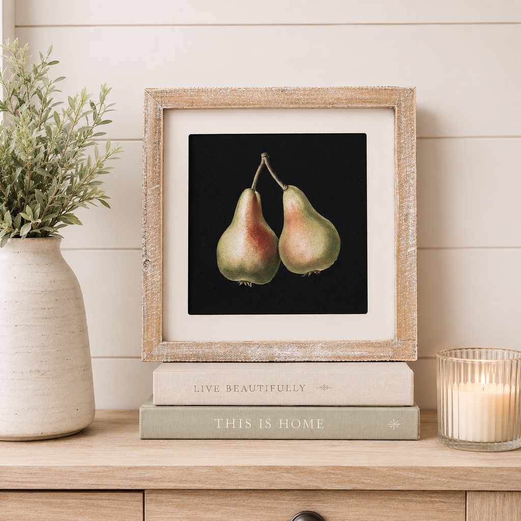 11" Reversible Wood Frame Sign - Pear/Pitcher | Multicolor