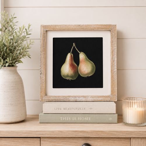 11" Reversible Wood Frame Sign - Pear/Pitcher | Multicolor