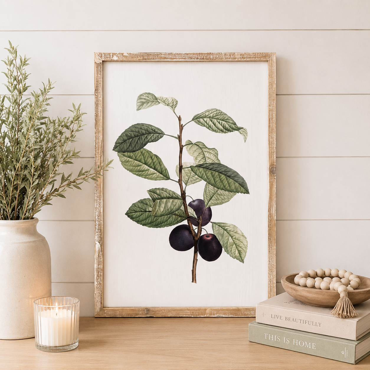 17" x 25" Reversible Wood Frame Sign - Flowers/Fruit | Multicolor