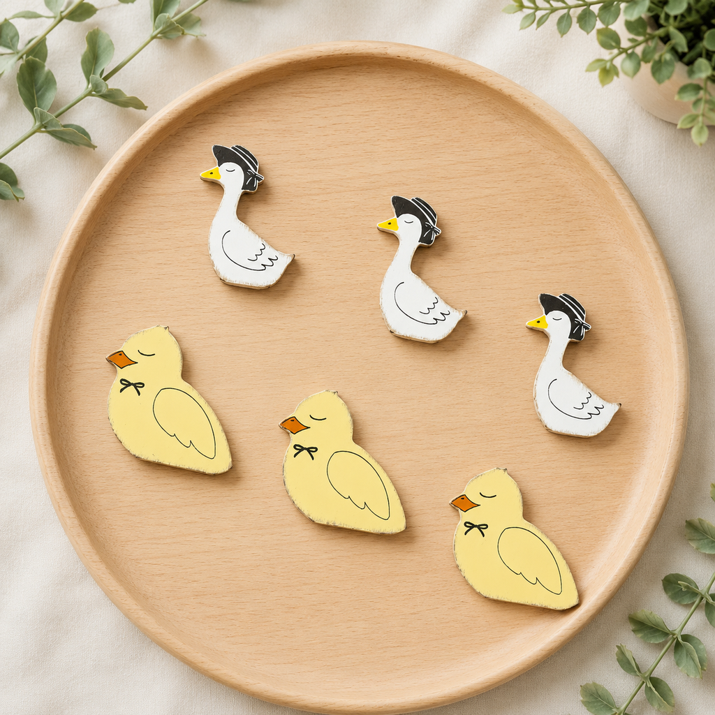 Letterboard Wood Shape Icons - Ducks & Chicks (Set of 6)