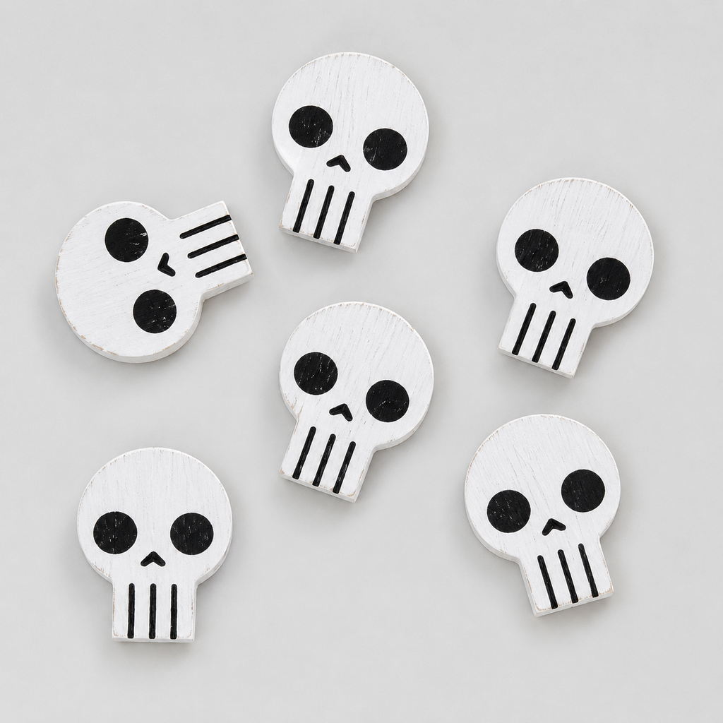 Letterboard Wood Shape Icons - Skulls (Set of 6)