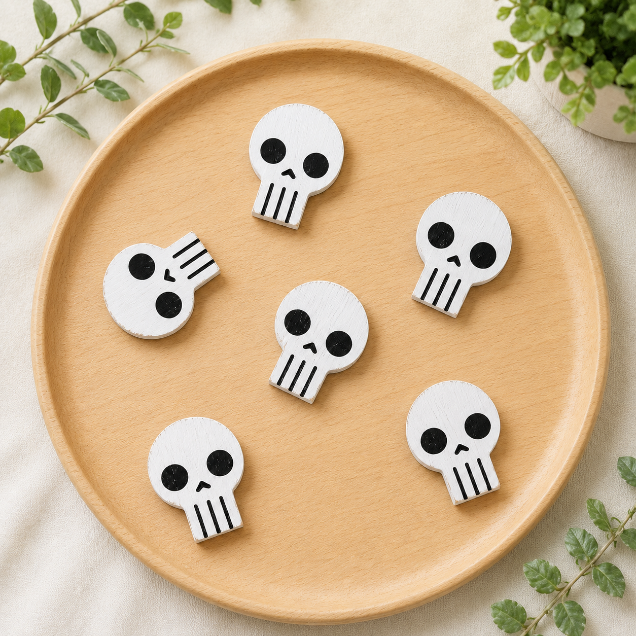 Letterboard Wood Shape Icons - Skulls (Set of 6)