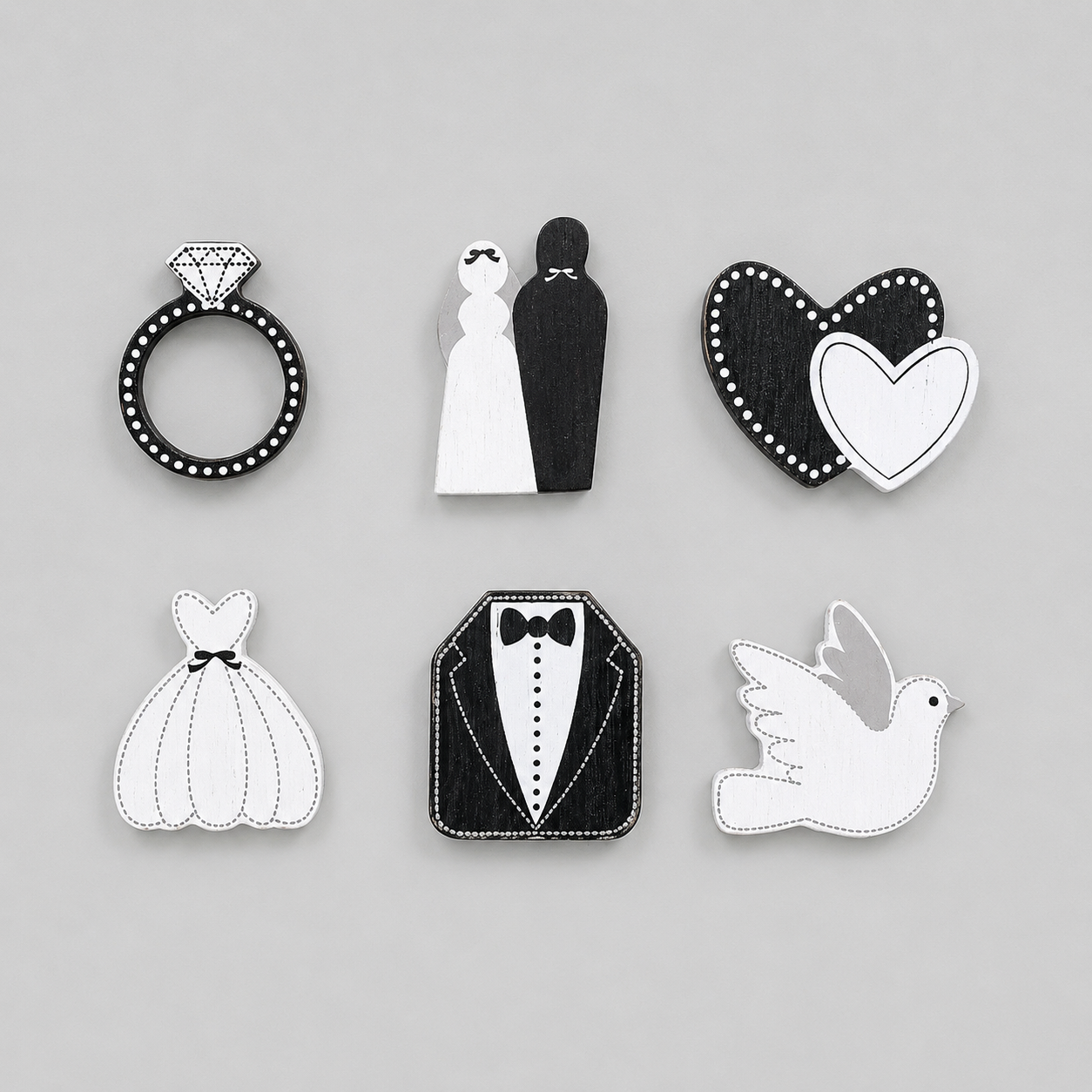 Letterboard Wood Shape Icons - Wedding (Set of 6)