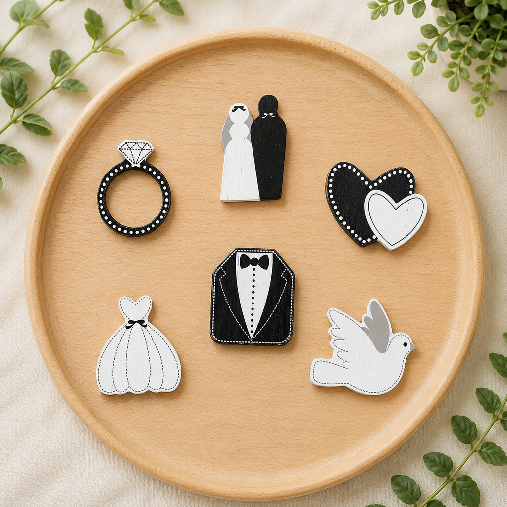 Letterboard Wood Shape Icons - Wedding (Set of 6)