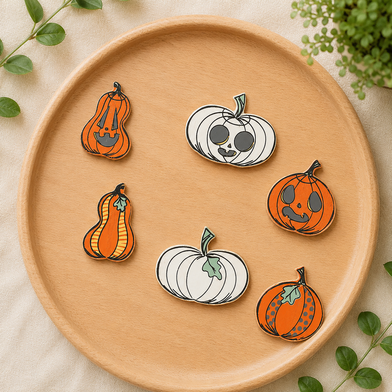 Letterboard Wood Shape Icons - Pumpkins (Set of 6)