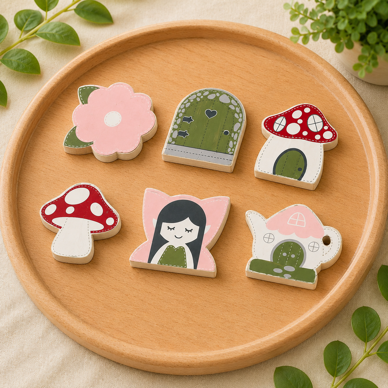 Letterboard Wood Shape Icons - Fairy Garden (Set of 6)