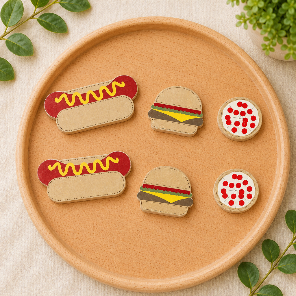 Letterboard Wood Shape Icons - Fast Food (Set of 6)