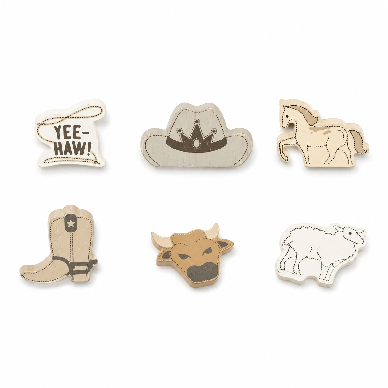 Letterboard Wood Shape Icons - Rodeo (Set of 6)