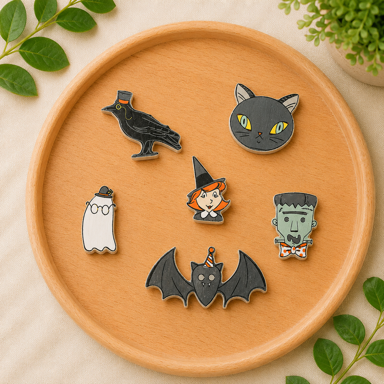 Letterboard Wood Shape Icons - Spooky (Set of 6)